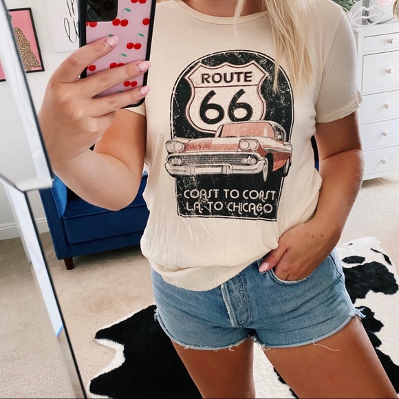 Tops - Route 66 retro graphic tee shirt vintage looking